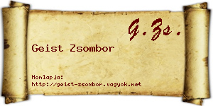 Geist Zsombor névjegykártya